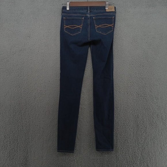 Abercrombie & Fitch Jeans Womens 2R 26x31 Blue Indigo‎ Dark Wash Super Skinny - Picture 7 of 9